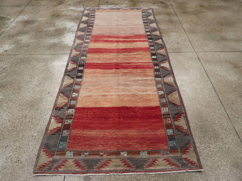 Vintage Turkish Anatolian Wide Gallery Runner, No.33339 - Galerie Shabab