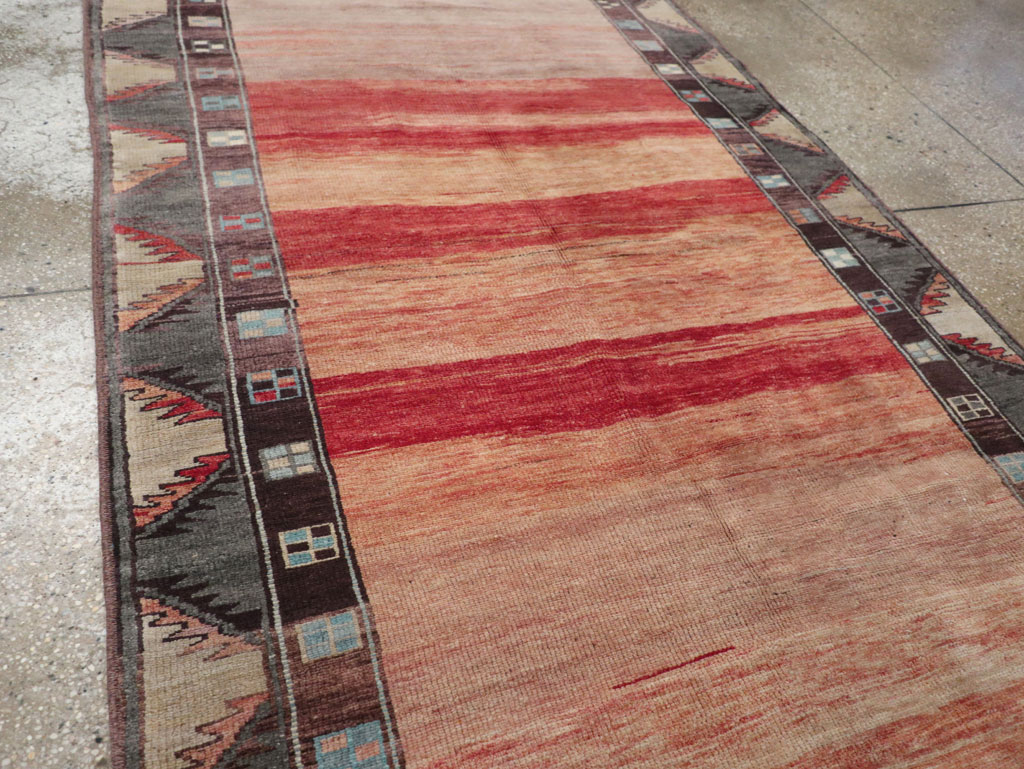 Vintage Turkish Anatolian Wide Gallery Runner, No.33339 - Galerie Shabab