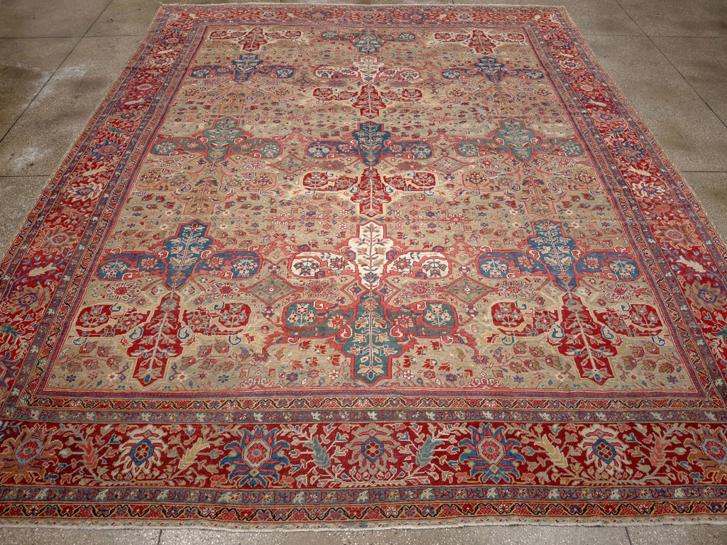 Antique Persian Mahal Room Size Carpet, No.33340 - Galerie Shabab