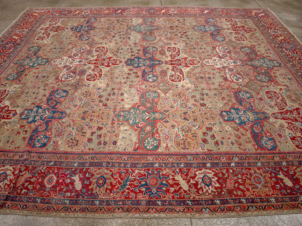 Antique Persian Mahal Room Size Carpet, No.33340 - Galerie Shabab