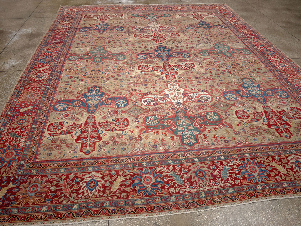 Antique Persian Mahal Room Size Carpet, No.33340 - Galerie Shabab