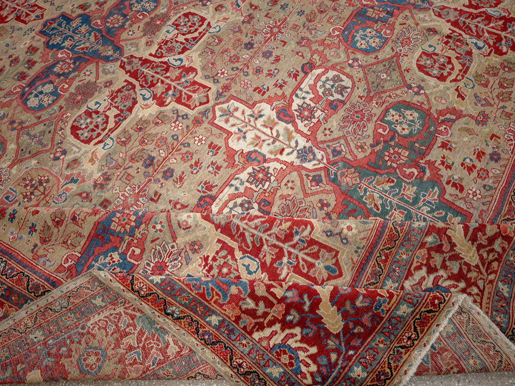 Antique Persian Mahal Room Size Carpet, No.33340 - Galerie Shabab