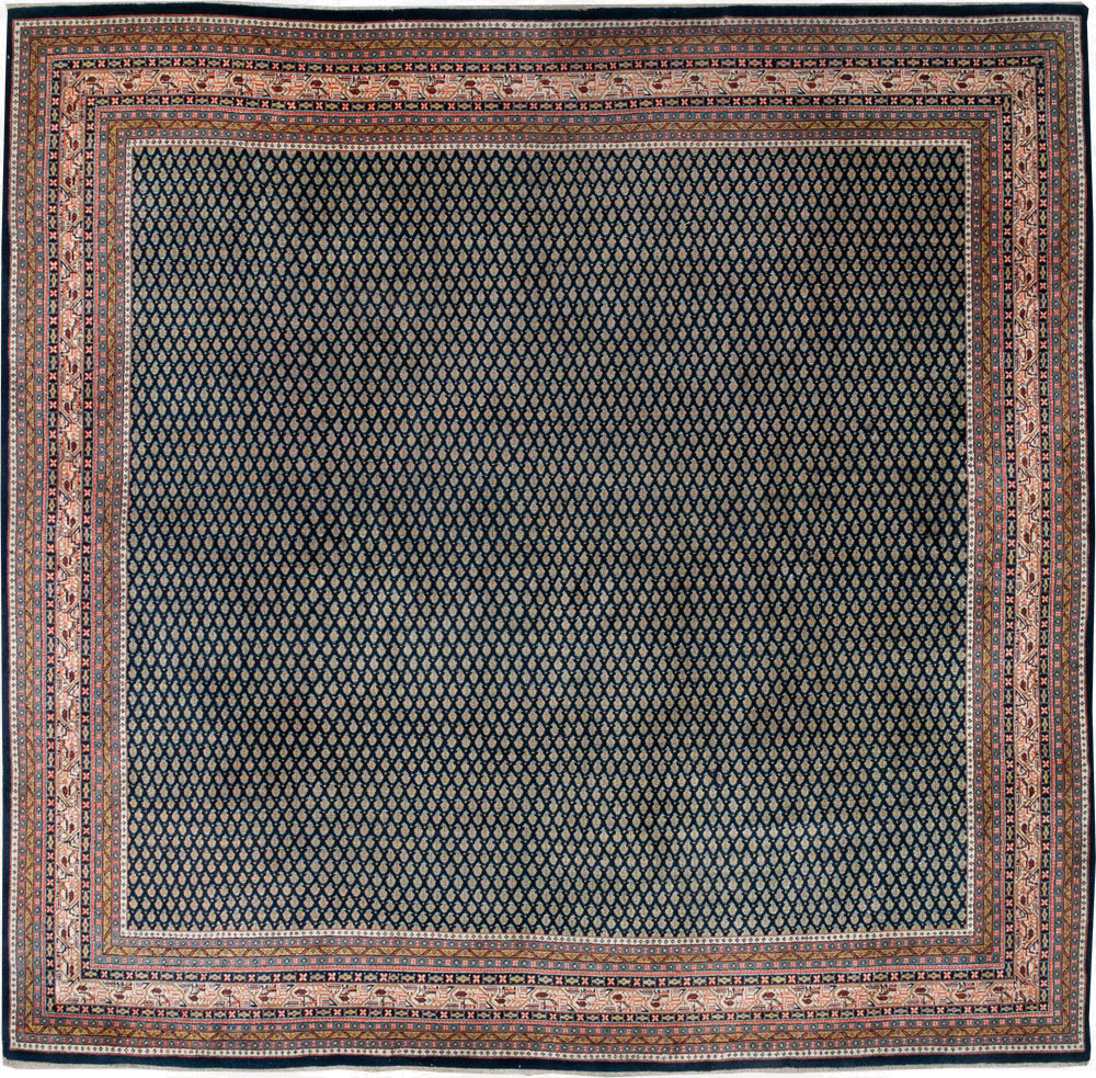 Vintage Persian Mir Square Room Size Carpet, No.33345 - Galerie Shabab