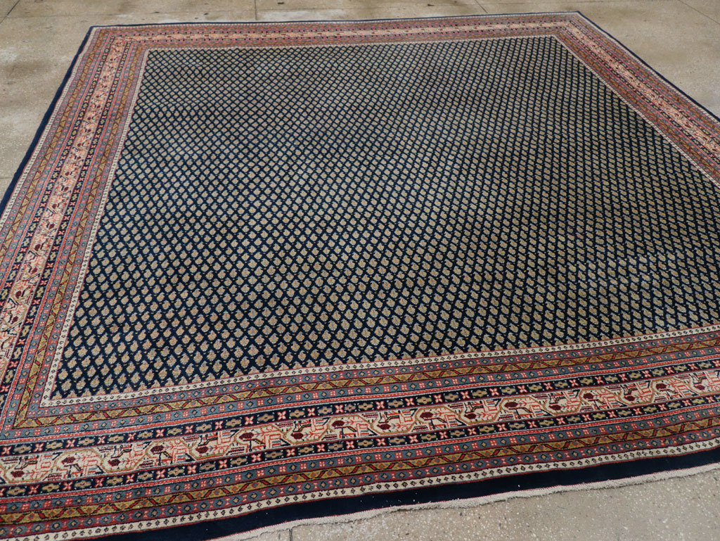 Vintage Persian Mir Square Room Size Carpet, No.33345 - Galerie Shabab