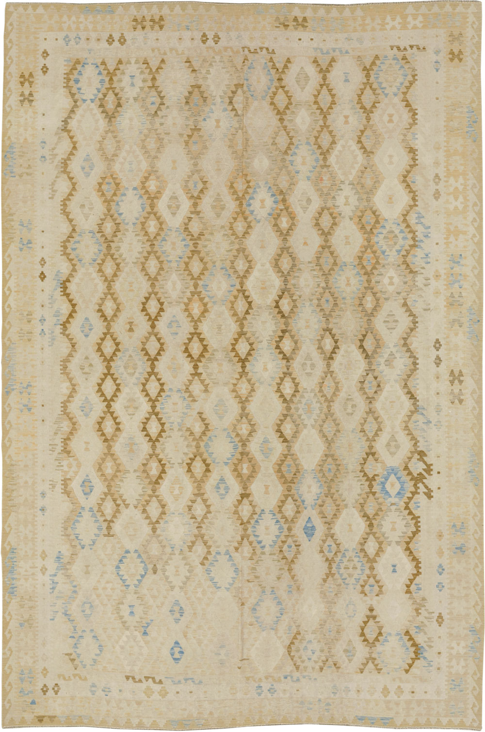 Vintage Turkish Flatweave Kilim Large Room Size Carpet, No.33348 - Galerie Shabab