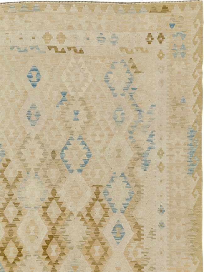 Vintage Turkish Flatweave Kilim Large Room Size Carpet, No.33348 - Galerie Shabab