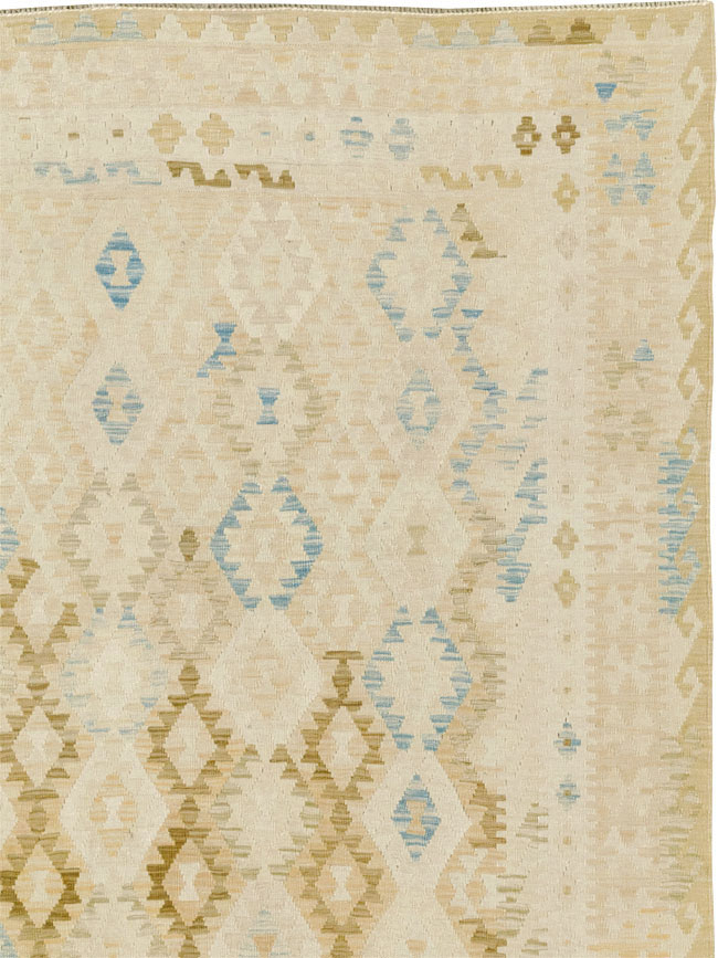 Vintage Turkish Flatweave Kilim Large Room Size Carpet, No.33348 - Galerie Shabab
