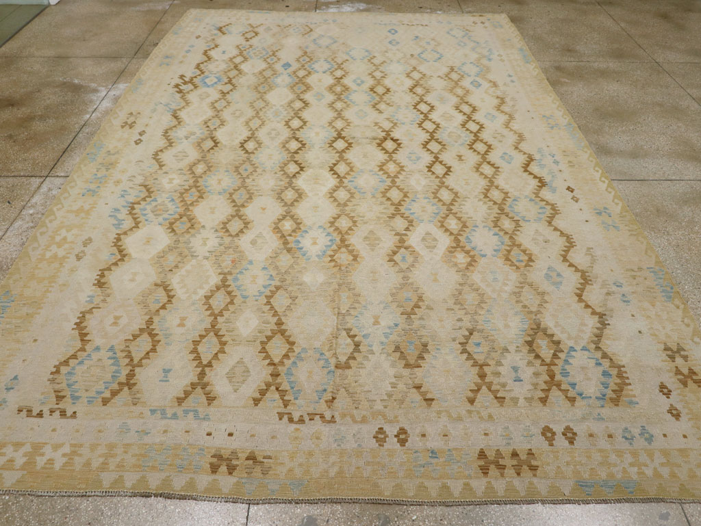 Vintage Turkish Flatweave Kilim Large Room Size Carpet, No.33348 - Galerie Shabab