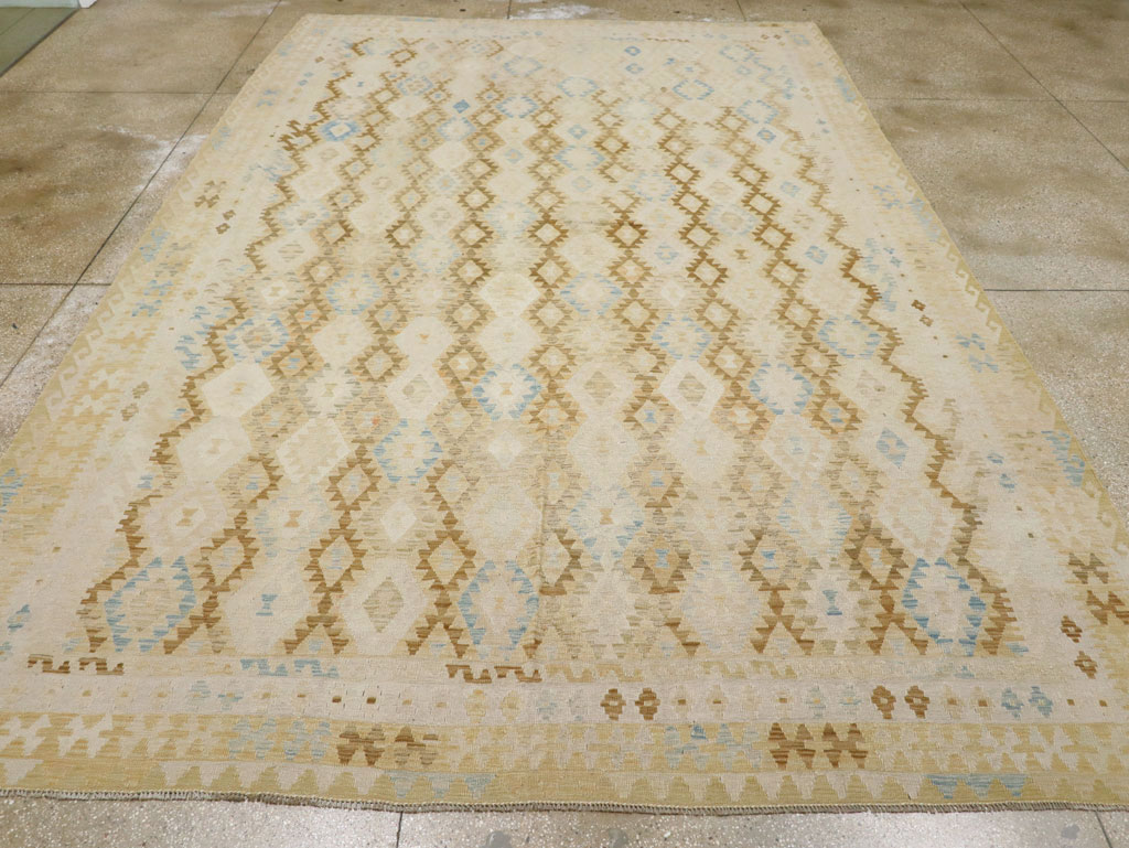 Vintage Turkish Flatweave Kilim Large Room Size Carpet, No.33348 - Galerie Shabab
