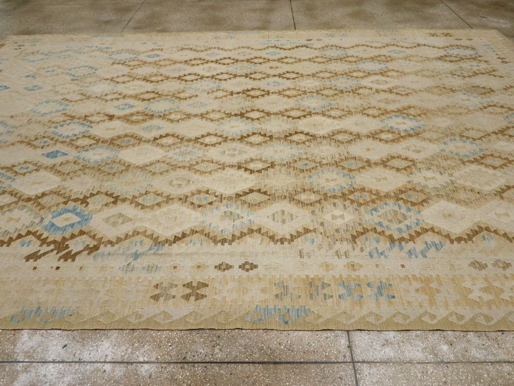 Vintage Turkish Flatweave Kilim Large Room Size Carpet, No.33348 - Galerie Shabab