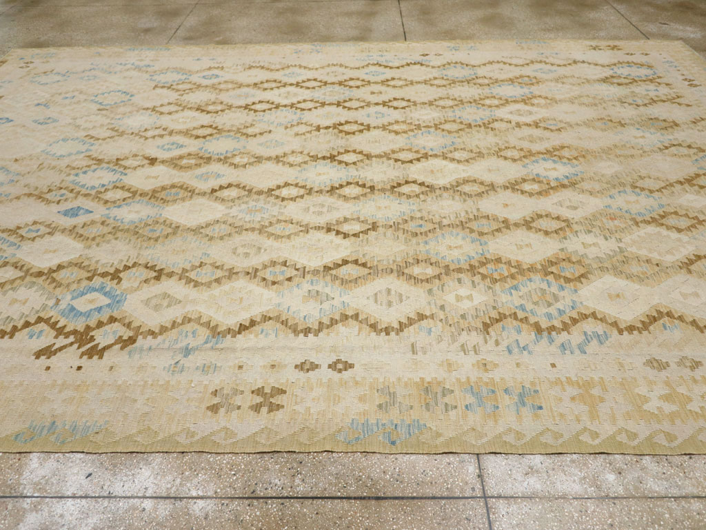 Vintage Turkish Flatweave Kilim Large Room Size Carpet, No.33348 - Galerie Shabab