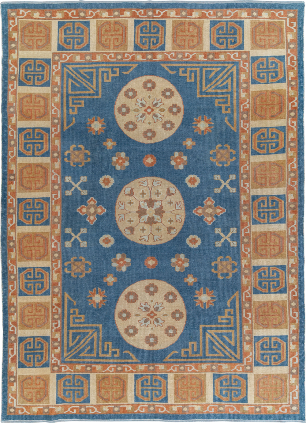 Vintage East Turkestan Khotan Room Size Carpet, No.33352 - Galerie Shabab