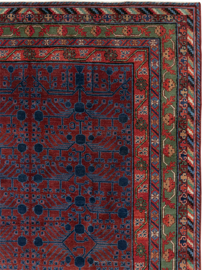 Antique East Turkestan Khotan Accent Rug, No.33356 - Galerie Shabab