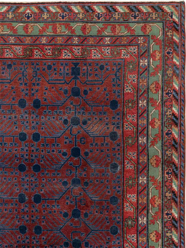 Antique East Turkestan Khotan Accent Rug, No.33356 - Galerie Shabab