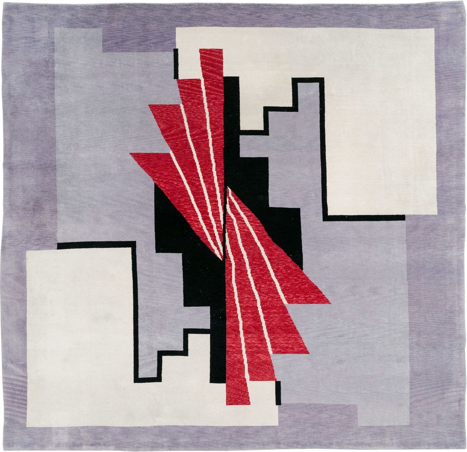 Modern Turkish Art Deco Square Room Size Carpet, No.33368 - Galerie Shabab