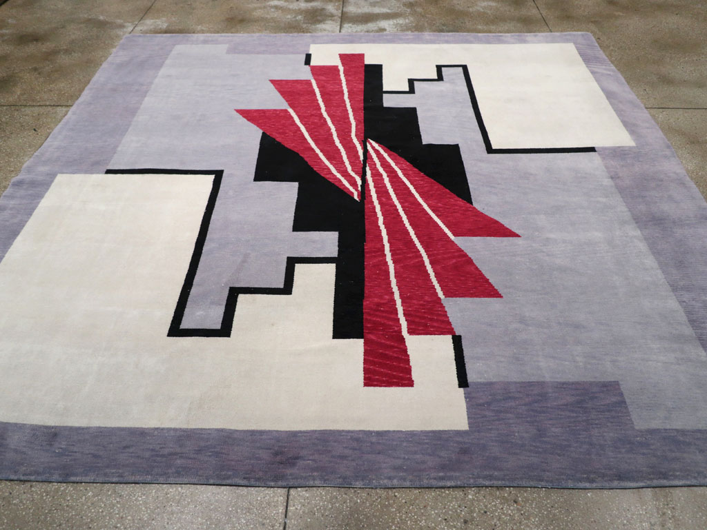 Modern Turkish Art Deco Square Room Size Carpet, No.33368 - Galerie Shabab