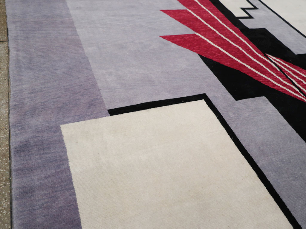 Modern Turkish Art Deco Square Room Size Carpet, No.33368 - Galerie Shabab