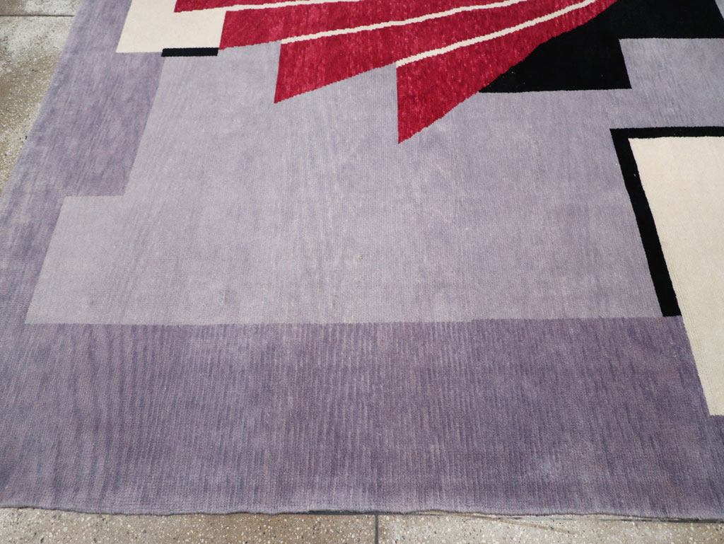 Modern Turkish Art Deco Square Room Size Carpet, No.33368 - Galerie Shabab