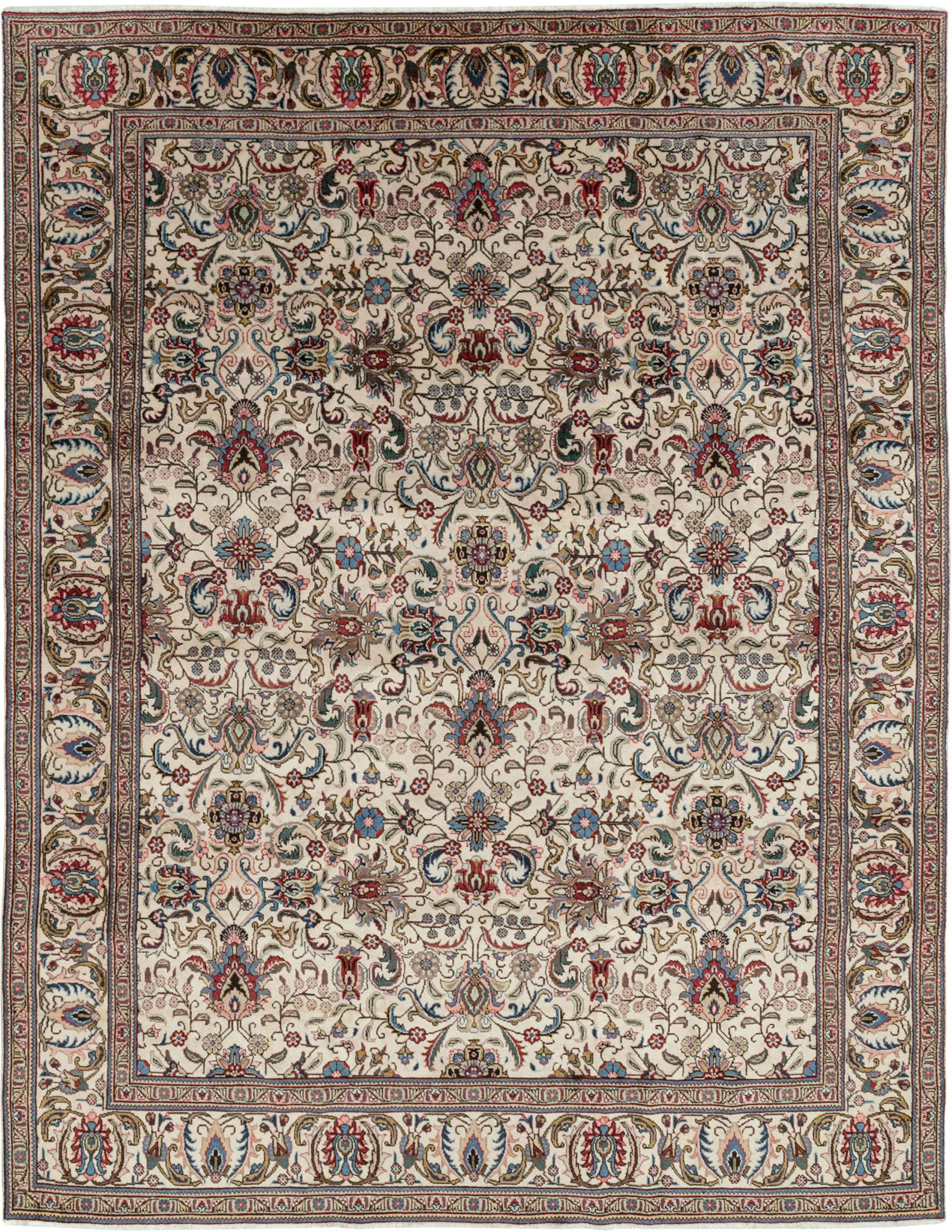 Vintage Persian Tabriz Room Size Carpet, No.33375 - Galerie Shabab