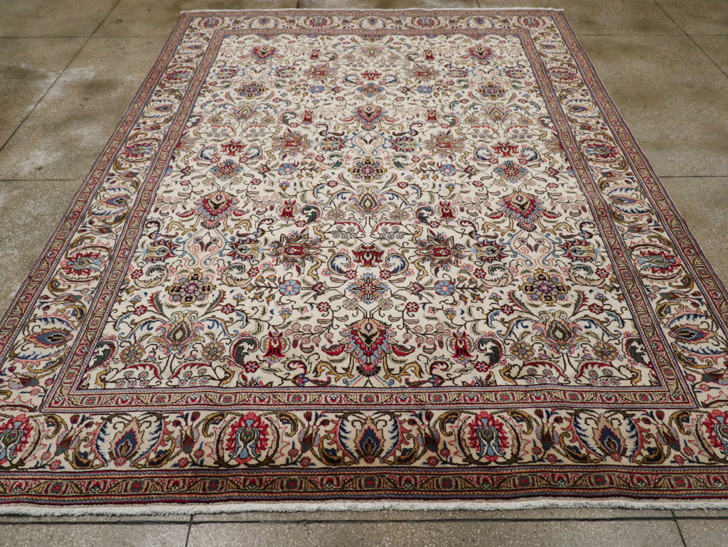 Vintage Persian Tabriz Room Size Carpet, No.33375 - Galerie Shabab
