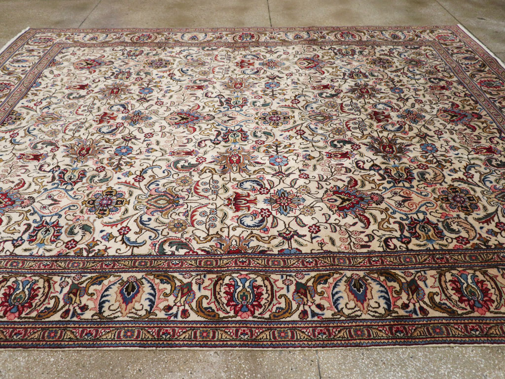 Vintage Persian Tabriz Room Size Carpet, No.33375 - Galerie Shabab