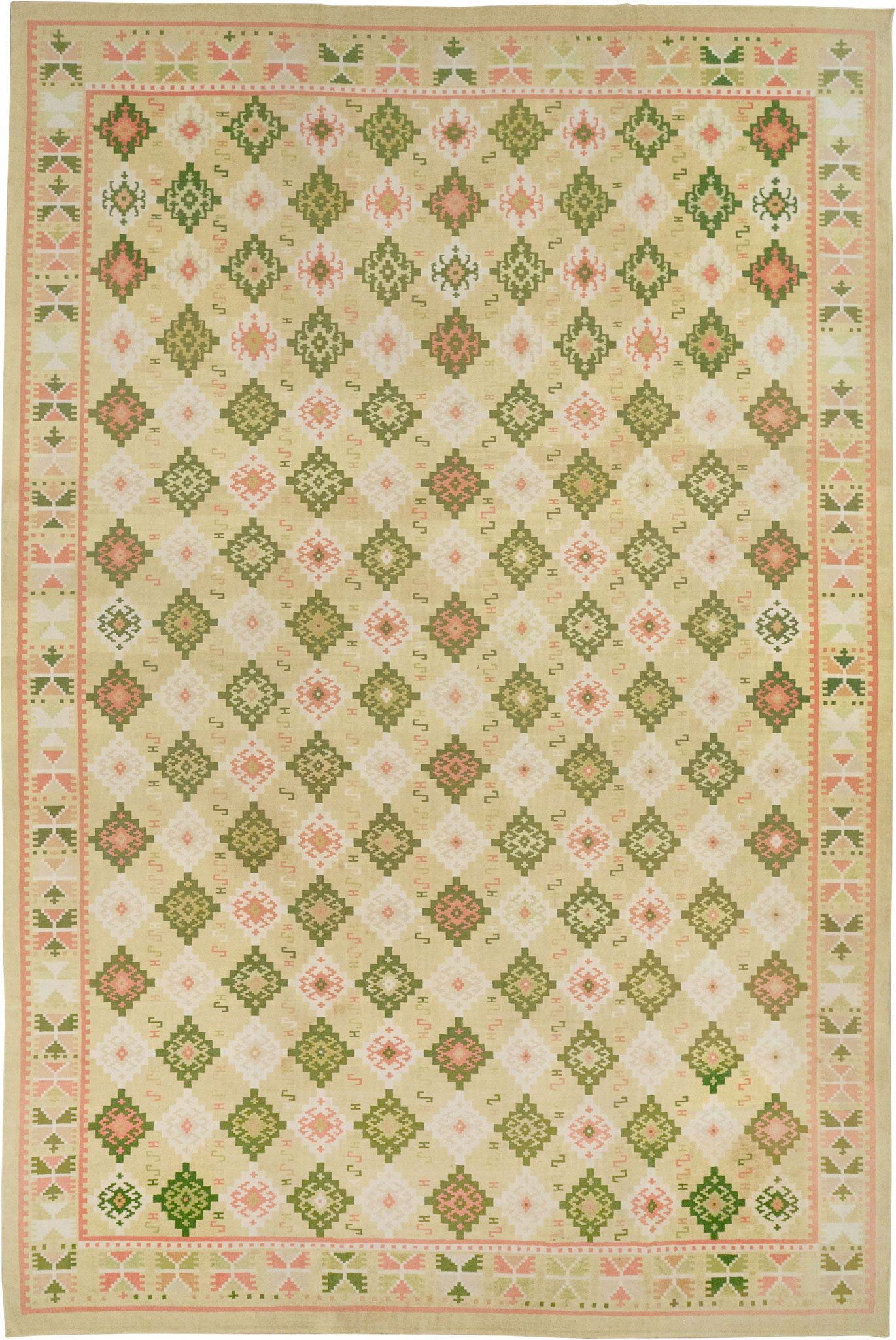 Vintage Indian Flatweave Dhurrie Oversize Carpet, No.33378 - Galerie Shabab