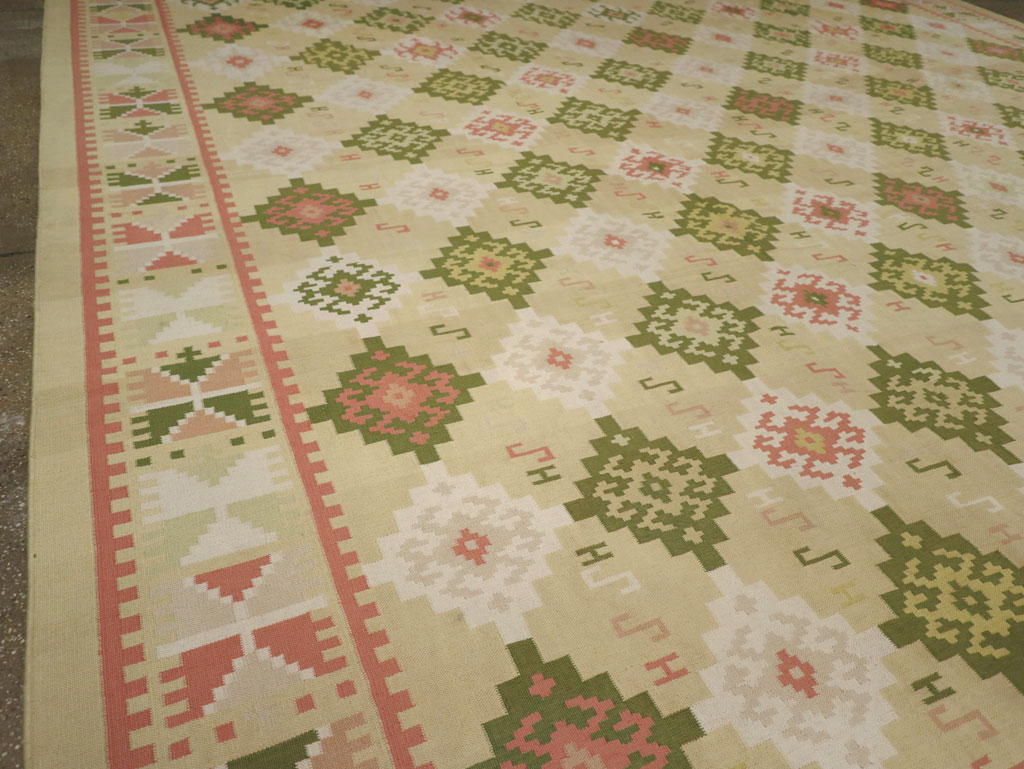 Vintage Indian Flatweave Dhurrie Oversize Carpet, No.33378 - Galerie Shabab