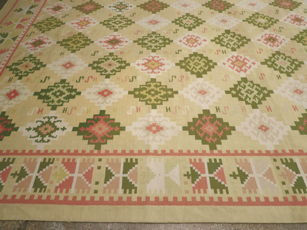 Vintage Indian Flatweave Dhurrie Oversize Carpet, No.33378 - Galerie Shabab