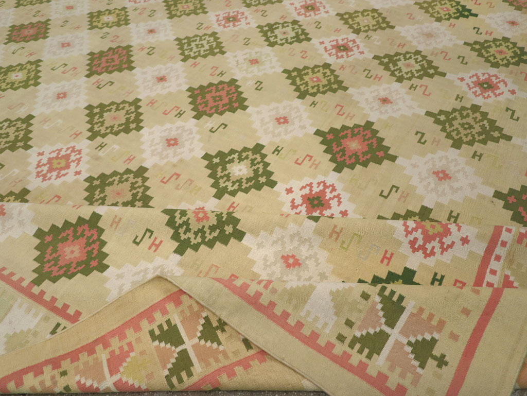 Vintage Indian Flatweave Dhurrie Oversize Carpet, No.33378 - Galerie Shabab