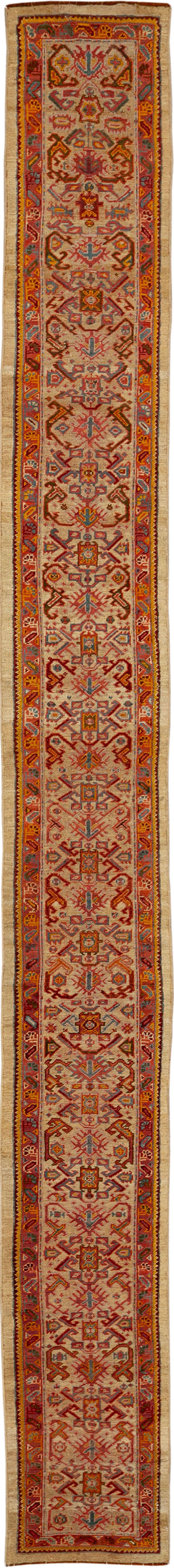 Antique Turkish Oushak Long Runner, No.33379 - Galerie Shabab
