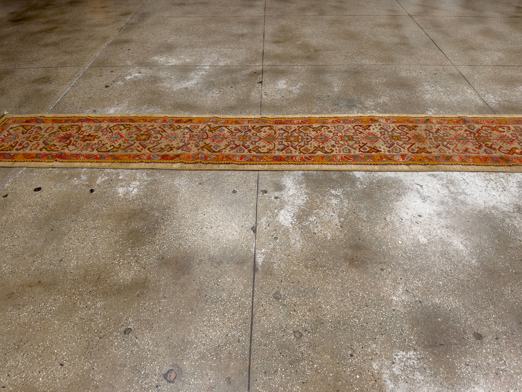 Antique Turkish Oushak Long Runner, No.33379 - Galerie Shabab