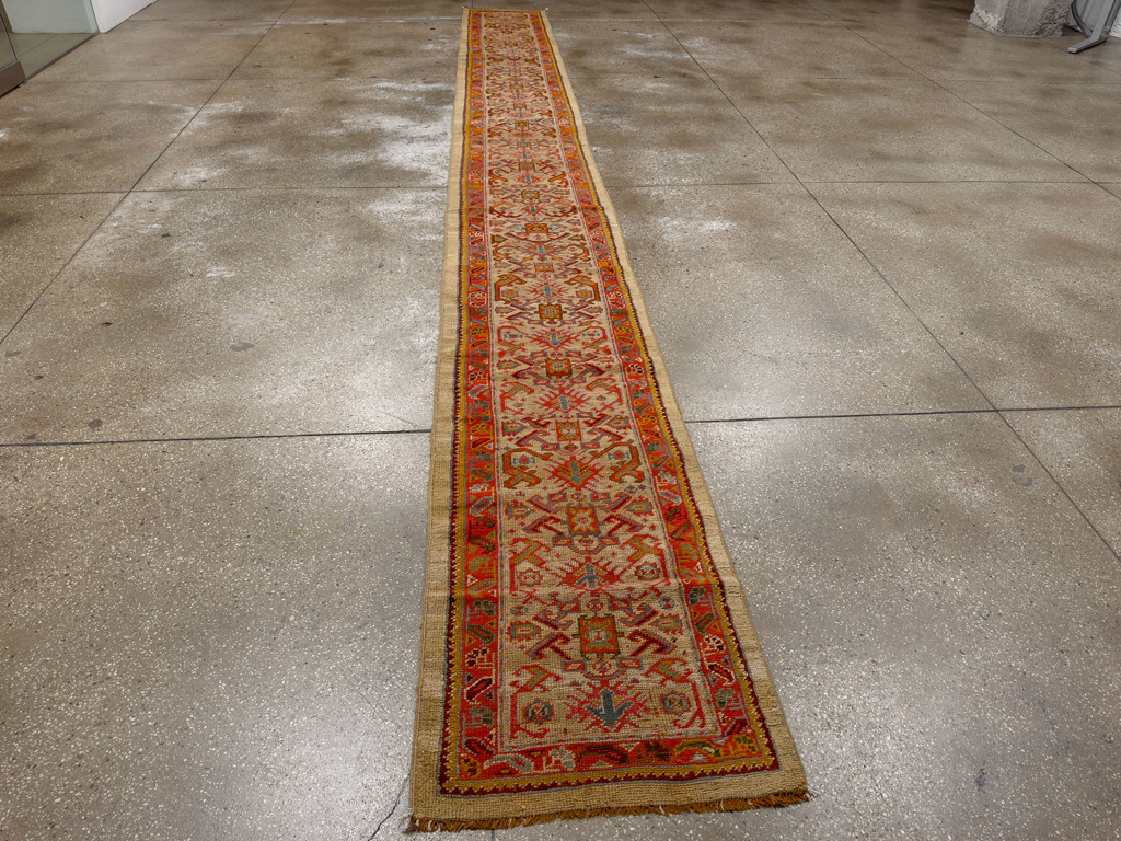 Antique Turkish Oushak Long Runner, No.33379 - Galerie Shabab