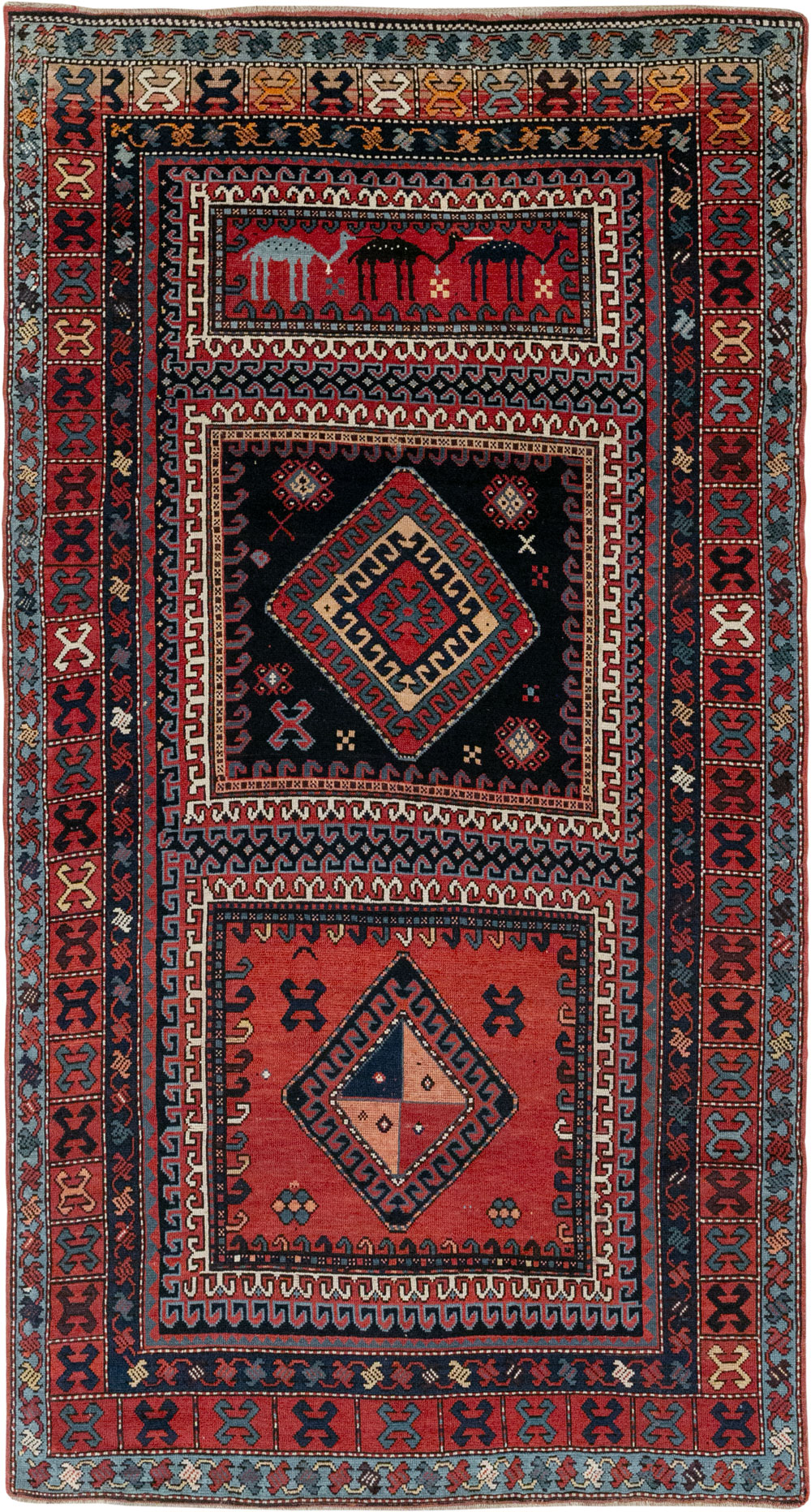 Antique Caucasian Karabagh Accent Rug, No.33380 - Galerie Shabab