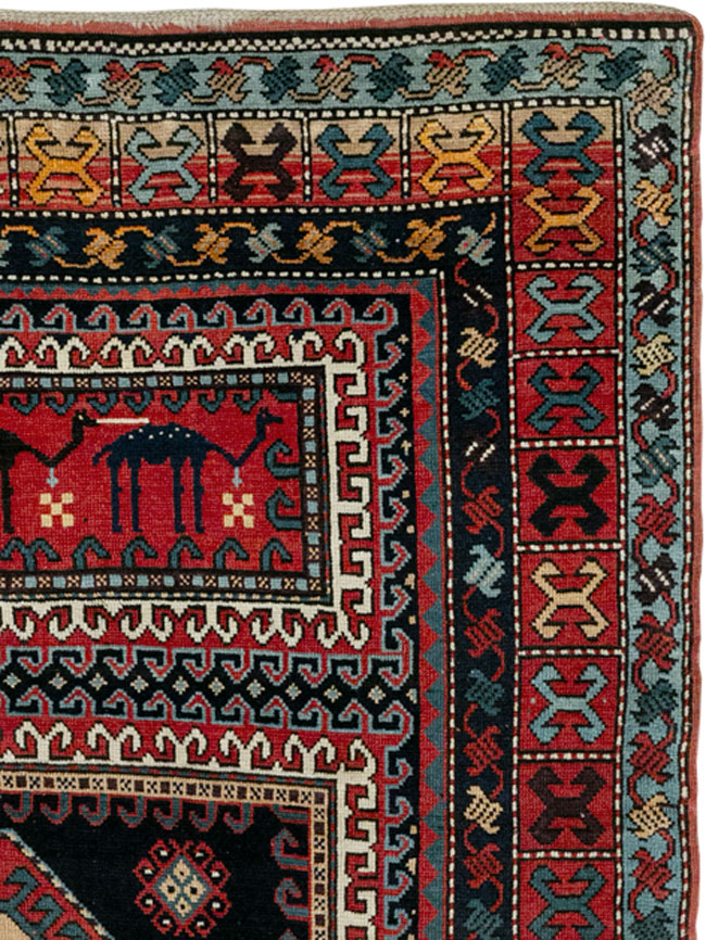 Antique Caucasian Karabagh Accent Rug, No.33380 - Galerie Shabab