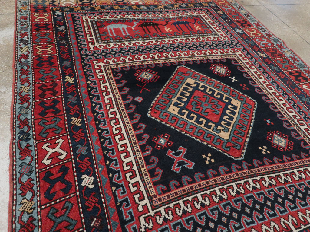 Antique Caucasian Karabagh Accent Rug, No.33380 - Galerie Shabab