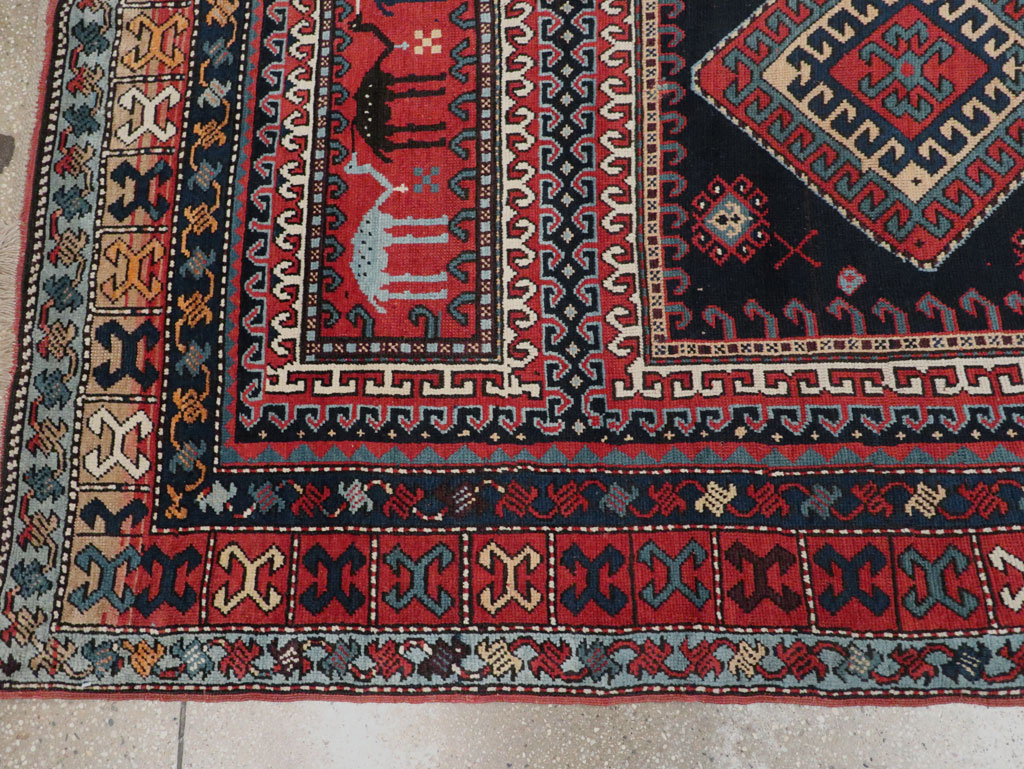 Antique Caucasian Karabagh Accent Rug, No.33380 - Galerie Shabab
