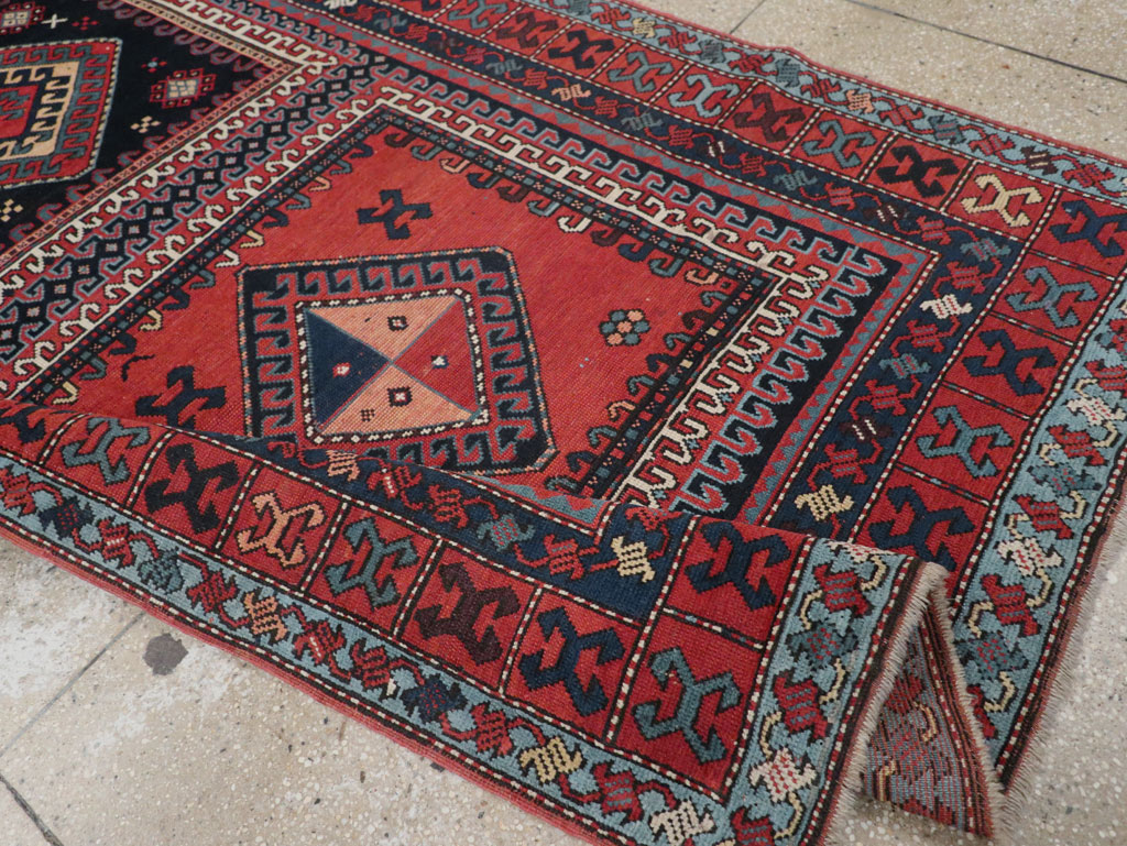 Antique Caucasian Karabagh Accent Rug, No.33380 - Galerie Shabab
