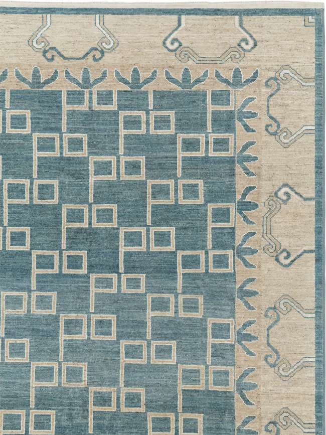 Modern East Turkestan Khotan Square Room Size Carpet, No.33393 - Galerie Shabab