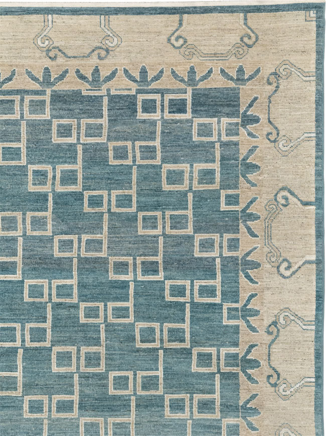 Modern East Turkestan Khotan Square Room Size Carpet, No.33393 - Galerie Shabab
