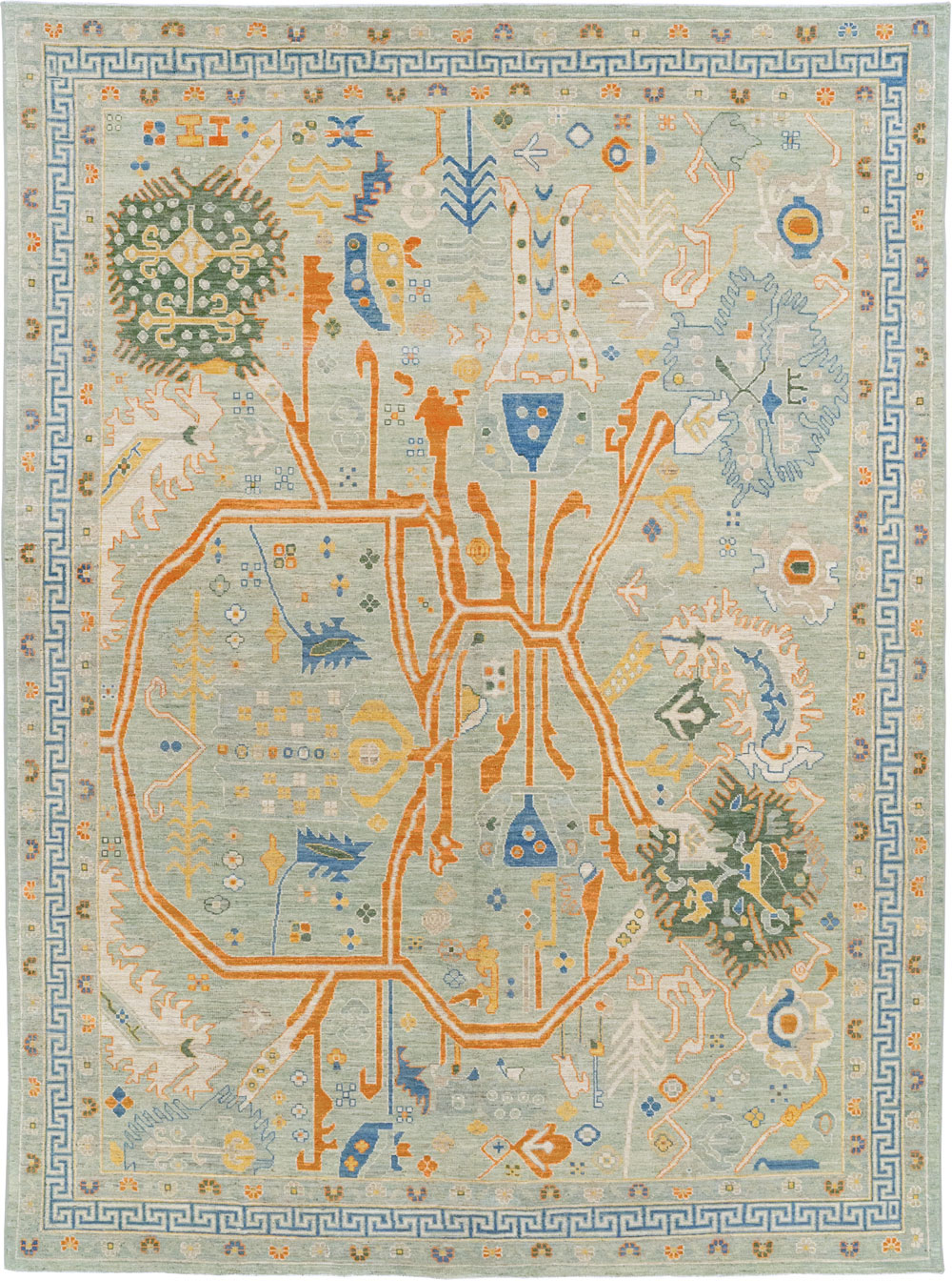 Modern East Turkestan Khotan Room Size Carpet, No.33394 - Galerie Shabab