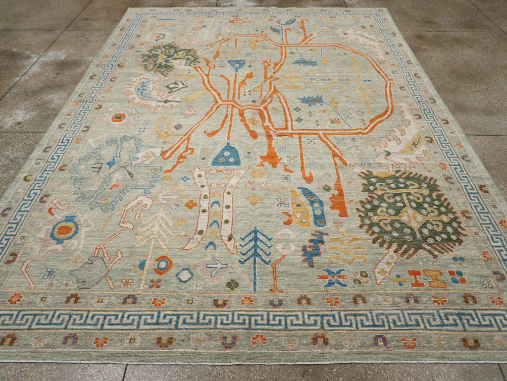 Modern East Turkestan Khotan Room Size Carpet, No.33394 - Galerie Shabab
