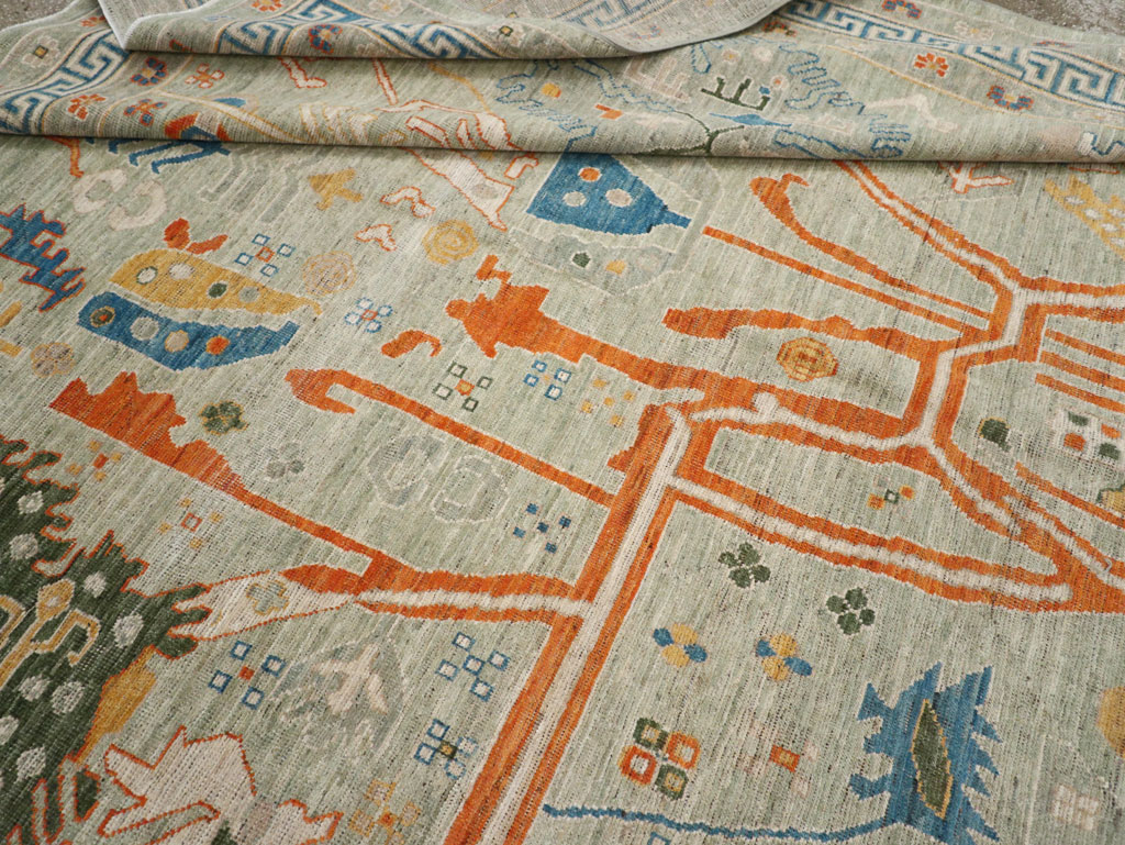 Modern East Turkestan Khotan Room Size Carpet, No.33394 - Galerie Shabab