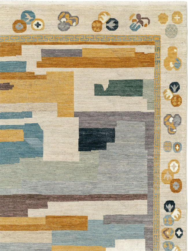 Modern East Turkestan Khotan Large Room Size Carpet, No.33395 - Galerie Shabab