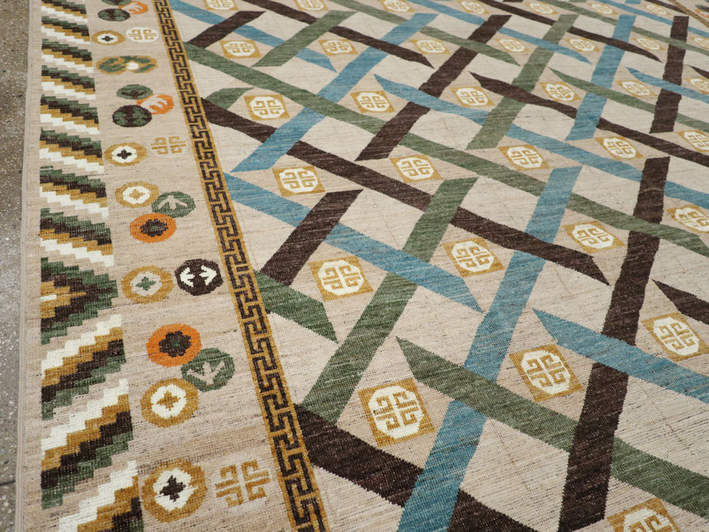 Modern East Turkestan Khotan Room Size Carpet, No.33396 - Galerie Shabab