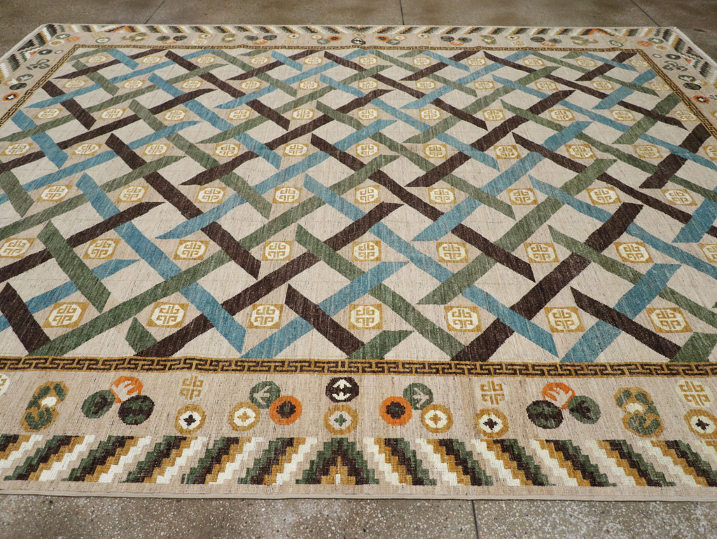 Modern East Turkestan Khotan Room Size Carpet, No.33396 - Galerie Shabab