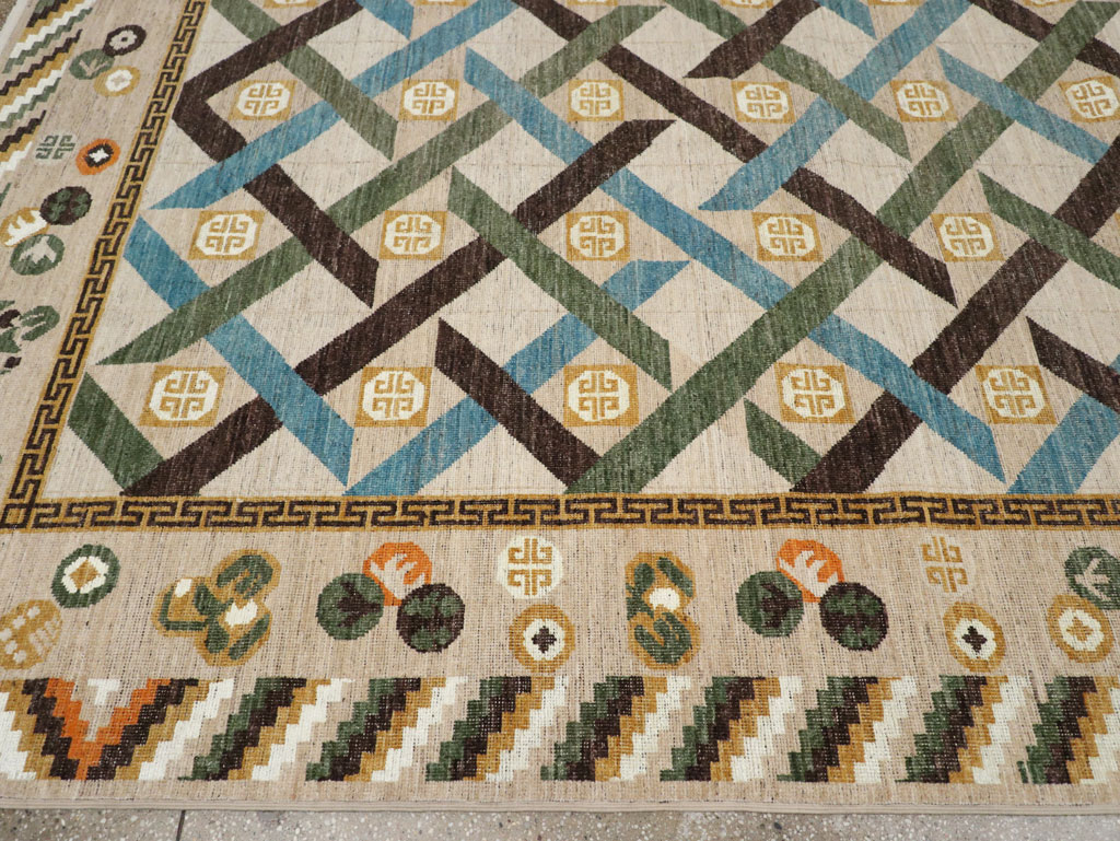 Modern East Turkestan Khotan Room Size Carpet, No.33396 - Galerie Shabab