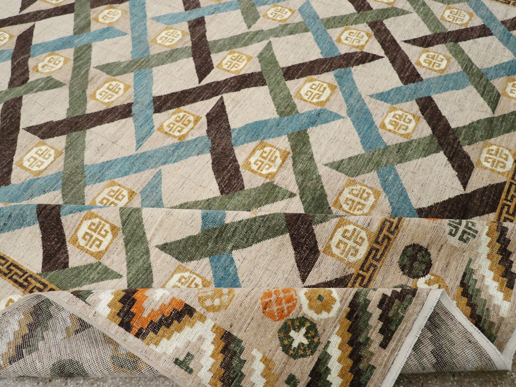 Modern East Turkestan Khotan Room Size Carpet, No.33396 - Galerie Shabab