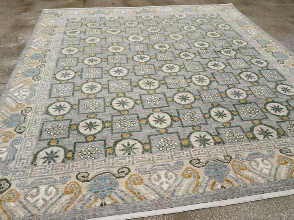 Modern East Turkestan Khotan Room Size Carpet, No.33397 - Galerie Shabab