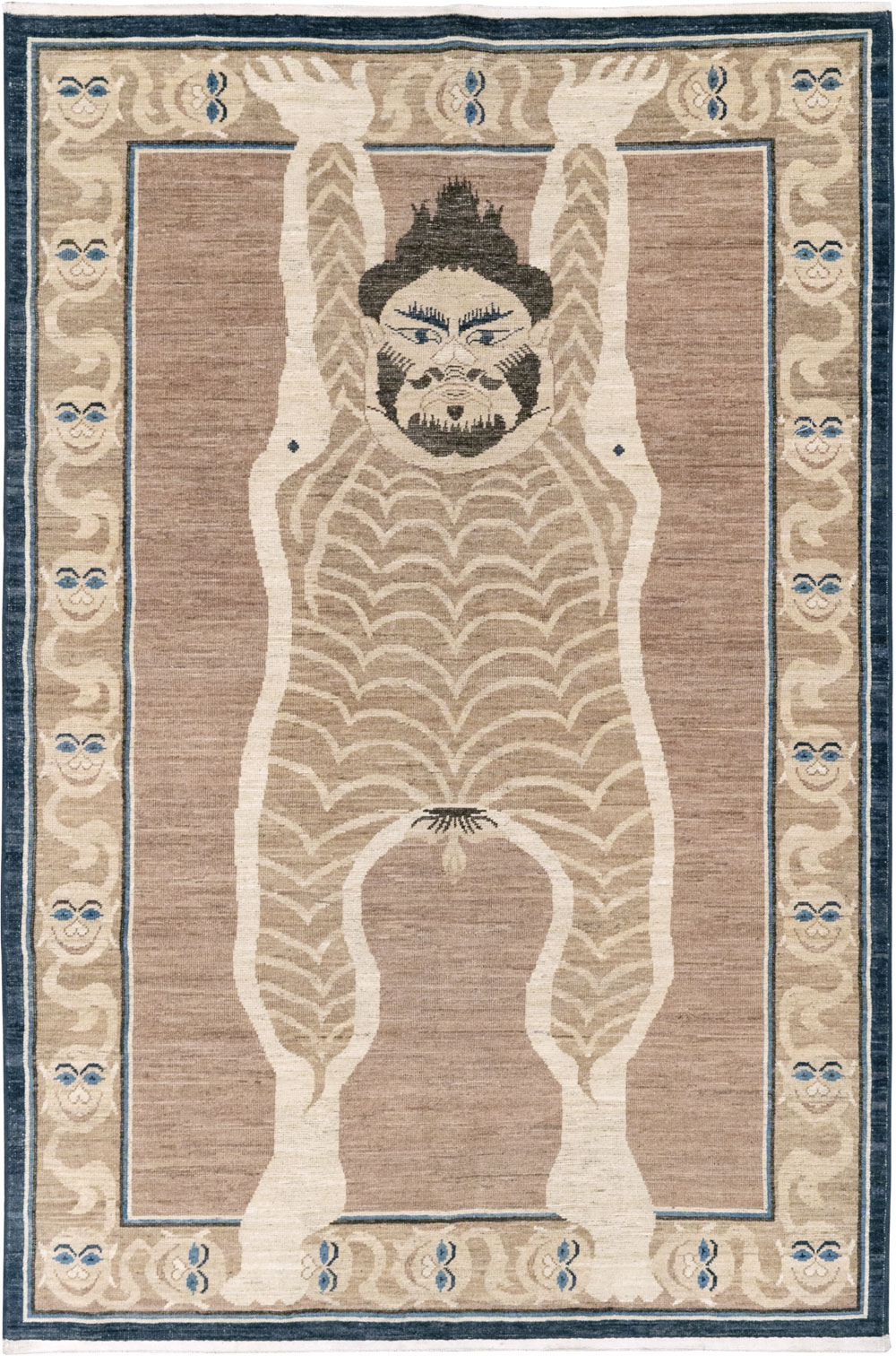 Modern East Turkestan Khotan Pictorial Accent Rug, No.33398 - Galerie Shabab