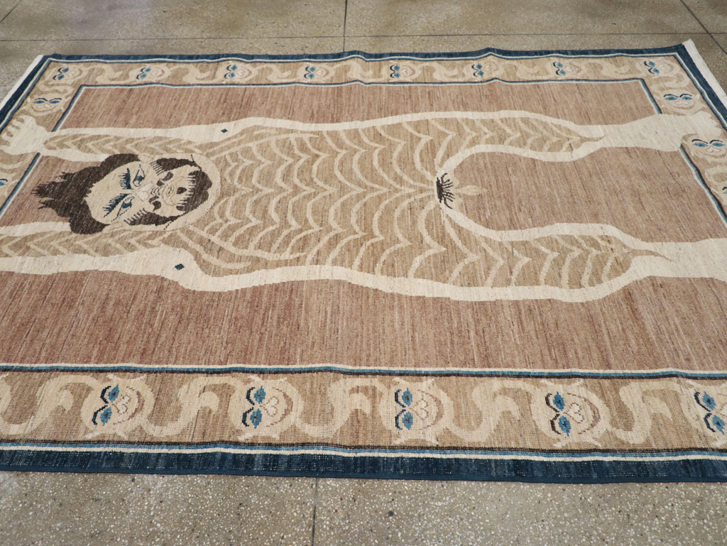 Modern East Turkestan Khotan Pictorial Accent Rug, No.33398 - Galerie Shabab